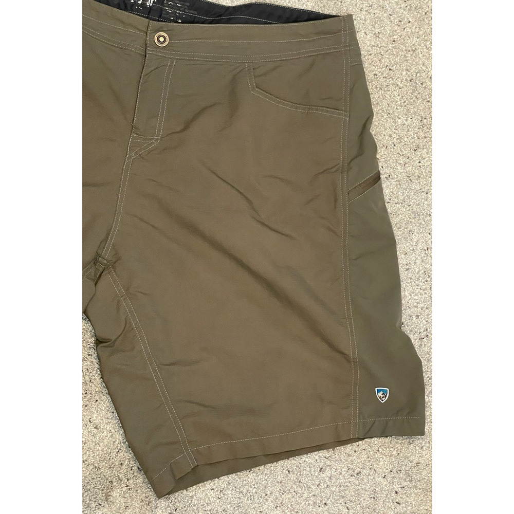 KUHL Mutiny River Shorts Men’s 42 10” Olive Hiking Hybrid Swim Trunks Nylon Camp - Picture 2 of 10
